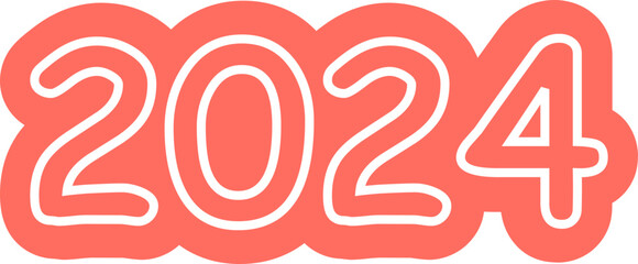 2024 New Year Typography Element
