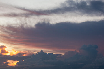 Dramatic Sky with Clouds at Sunset