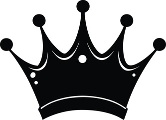 Kings crown icon silhouette vector, party crown with jewels icon silhouette vector illustration
