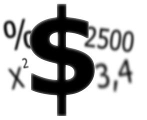 Obraz premium dollar sign on white background