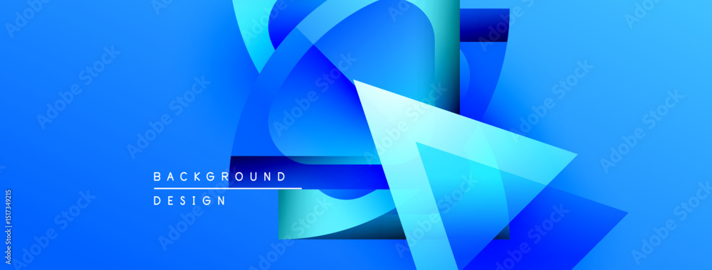 Aufkleber abstract blue design features overlapping shapes, gradients. modern aesthetic suitable for backgroun