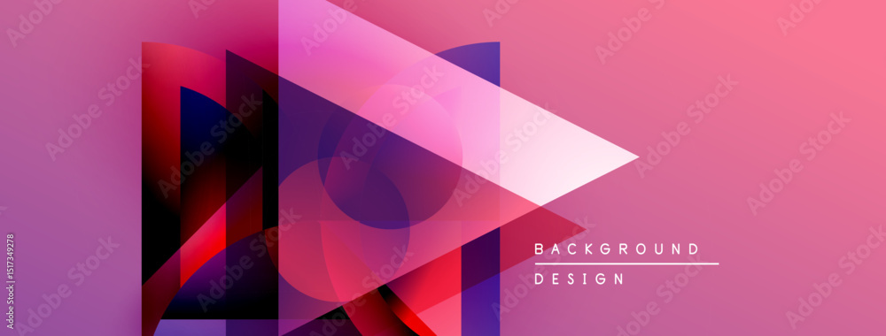 Aufkleber abstract geometric shapes overlap, creating vibrant pink, purple gradients. modern design elements s