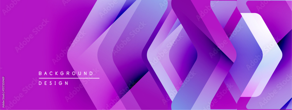 Poster abstract geometric layers create vibrant purple, blue gradients. modern design suggests technology, 