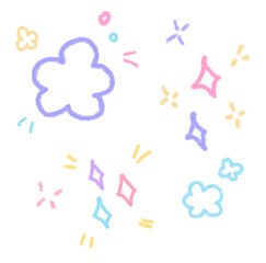 Cute pastel doodle illustration set