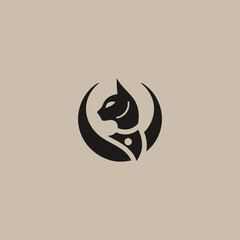 Bastet logo in bold and mystical silhouette design.