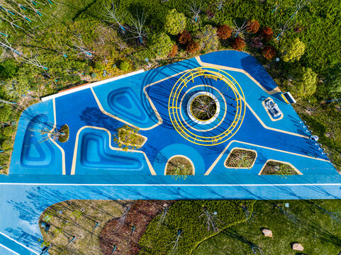Aerial View of Small Garden in Park