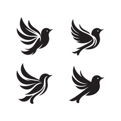 bird logo, editable vector image