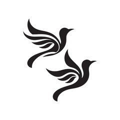 bird logo, editable vector image