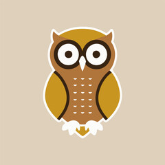 An artistic vector depiction of a wise owl with intricate feather details, elegantly set against a pristine white background to highlight its beauty.
