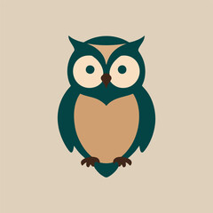 An artistic vector depiction of a wise owl with intricate feather details, elegantly set against a pristine white background to highlight its beauty.
