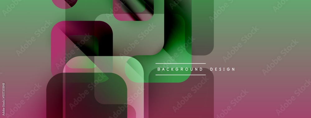 Poster abstract geometric shapes overlap, creating dynamic color gradients. modern design elements suggest 