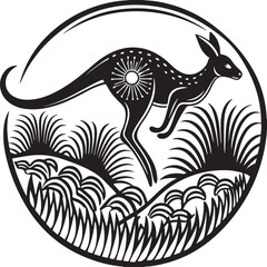 Underwater marine seamless pattern with tribal cartoon bird, fish, and mushroom vector art decoration