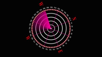 Signal transmitted radar. Animation on the moving navigation radar screen .Futuristic animation concept seamless loop video Digital technology scanning world map - Powered by Adobe