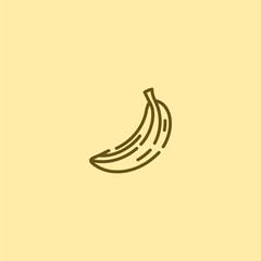 Banana logo in clean and minimalist line art design.