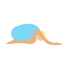 Child Pose Vector Flat Icon Design