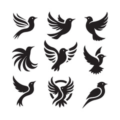 bird logo, editable vector image