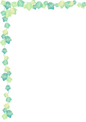 水彩　葉　緑　イラスト　フレーム