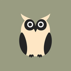 An elegant vector design featuring a detailed owl perched gracefully on a tree branch, showcasing its majestic features against a white backdrop.