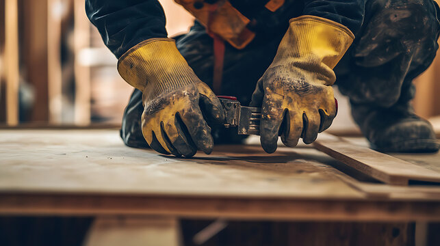 Craftsman Measuring Wood with Tape Measure