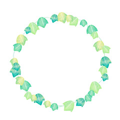 水彩　葉　緑　イラスト　フレーム