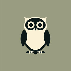 An elegant vector design featuring a detailed owl perched gracefully on a tree branch, showcasing its majestic features against a white backdrop.