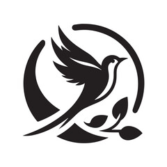bird logo, editable vector image
