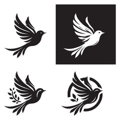 bird logo, editable vector image