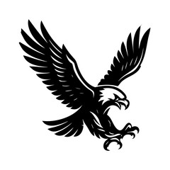 Eagle Logo with Wings Symbol Side View
