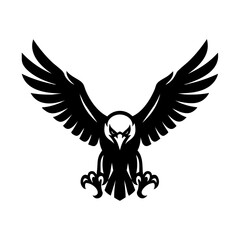 Eagle Logo with Wings Symbol front view