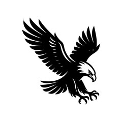 Eagle Logo with Wings Symbol Side View