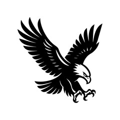 Eagle Logo with Wings Symbol Side View