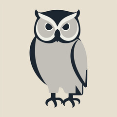 A creative vector artwork featuring a playful owl surrounded by whimsical elements, contrasted beautifully against a pure white background for a joyful effect.