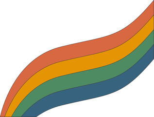 Wave Retro Rainbow Element Set