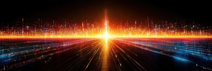 Abstract Light Trails and Cityscape