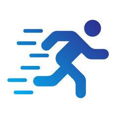 Running person with speed lines