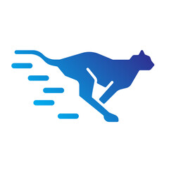 Running cheetah with speed lines