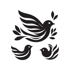 bird logo, editable vector image