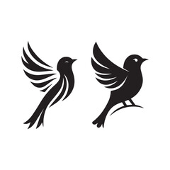 bird logo, editable vector image