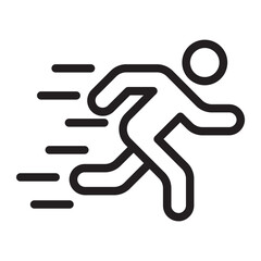 Running person with speed lines