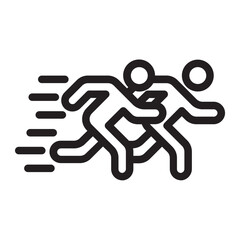 Two running persons racing