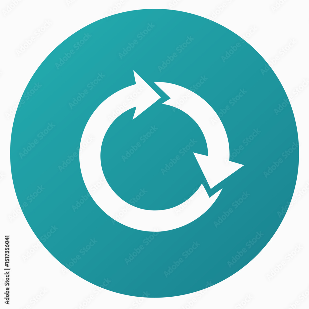 Aufkleber arrow sign reload, refresh, rotation, loop, repetition, reset icon on circular shape. round web inte
