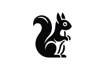 Squirrel vector silhouette isolated in white background