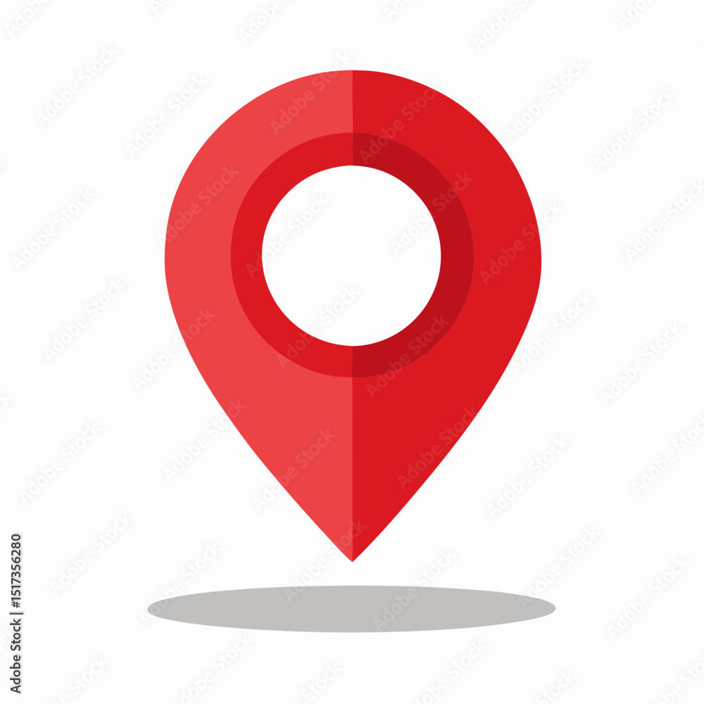 Poster lank map pin icon. red location sign. famous place marker. mapping symbol. empty mappin circle shape