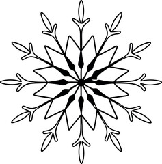 Minimalist Snowflake Border Vector Line Drawing for Design