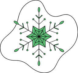 Minimalist Snowflake Border Vector Line Drawing for Design