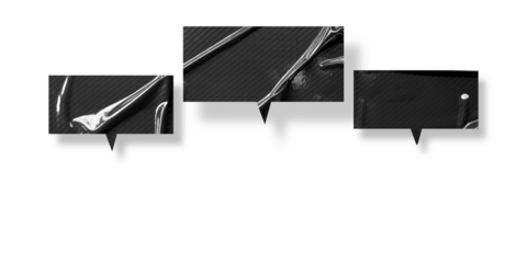 Black speech bubble crumpled paper isolated on transparent background