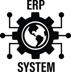 ERP system icon. Enterprise resource planning sign. Business automation and innovation symbol. flat style.