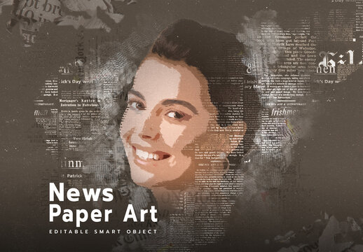 Newspaper Art Photo Effect