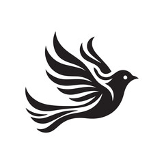 bird logo, editable vector image