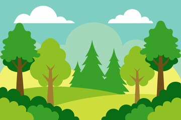 Obraz premium blank-nature-forest-landscape-scene-with-many-tree.svg